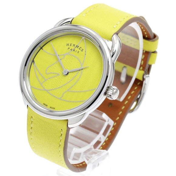 HERMES Arceau Cazac AR5.510a yellow Dial Quartz Boy's Watch_887419 - Picture 1 of 6